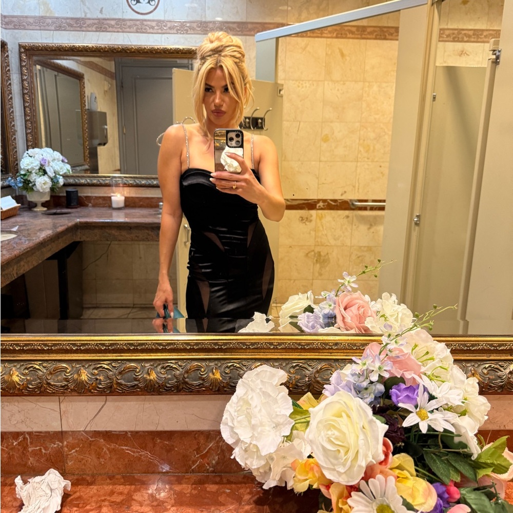 Elegant Black Satin Dress